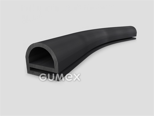 "e" Gummiprofil mit Loch, 18x20/2mm, 60°ShA, EPDM, -40°C/+100°C, schwarz, 